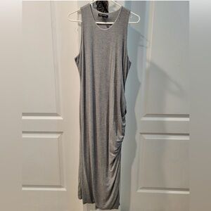 Banana Republic Heather Gray Long Maxi Sleeveless Bodycon Form Fitting Dress L